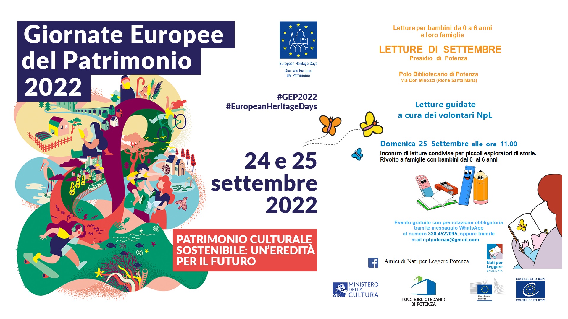 GEP 2022. Apertura straordinaria al pubblico. Incontro letture guidate con i volontari Nati per Leggere di Potenza.